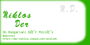 miklos der business card